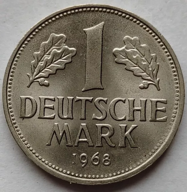 1 Mark 1968 F = Stuttgart Kursmünze BRD prägefrisch