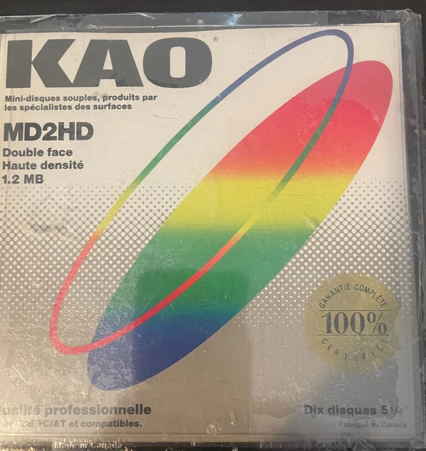5.25 inch DS HD floppy disks box of 10 in shrink wrap!! (plus bonus free gift)