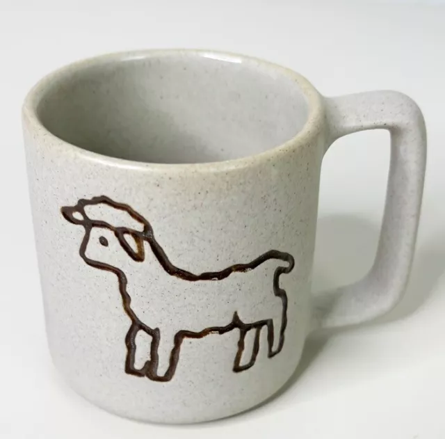 VTG Pigeon Forge Pottery Lamb Sheep Stoneware 3.5" Mug Cup GUC