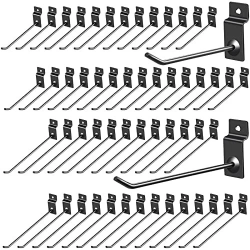 100 pack slatwall hooks 6 and 8 inch panel display hooks black slatwall accessor
