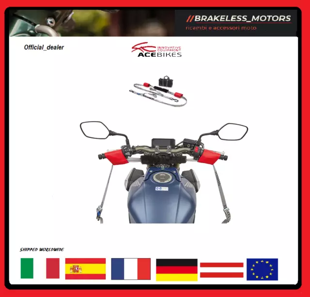 BUCKLE-UP - GANCI PER FISSAGGIO DEL MANUBRIO MOTO SU RIMORCHIO cinghie: 300 cm