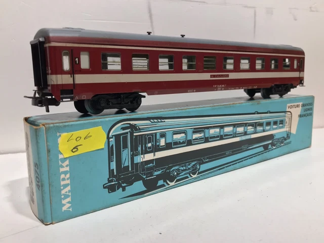 Rail Rtain MARKLIN 4075 HO 3 Rail SNCF D Train First Class Coach Boxed (LOT 6) £89 ...