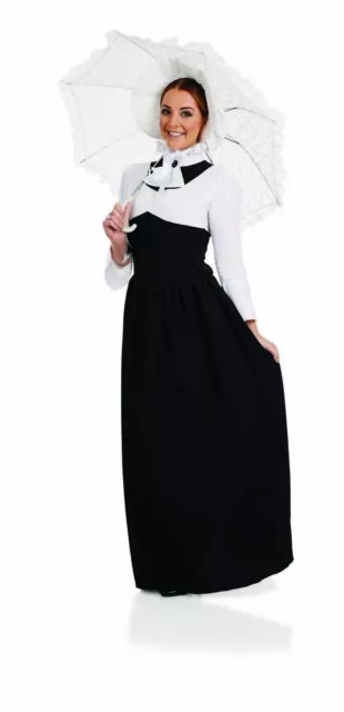 Womens Victorian Lady Nanny Teacher Fancy Dress Costume S - XXL Book Day Week