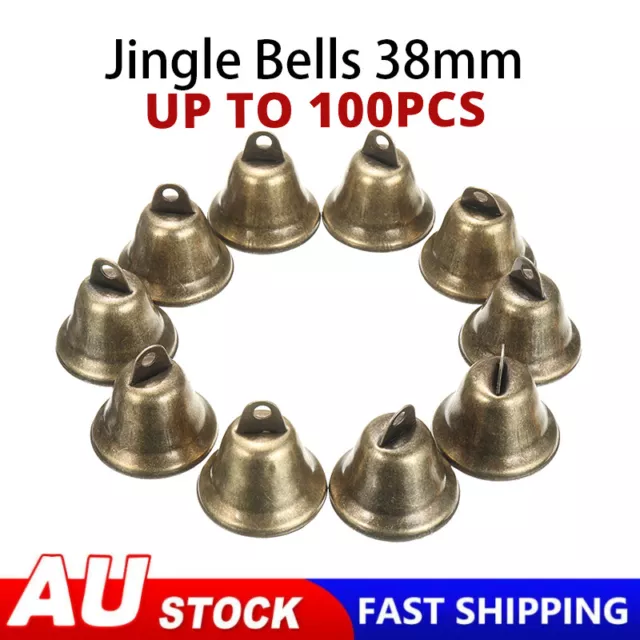 10-100PC Christmas Bell Vintage Bronze Jingle Bells For Making Wind Chimes 38mm