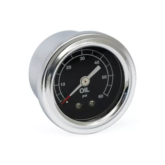 Mcs Harley Davidson Oil Pressure Gauge, Liquid Filled 60 Psi Bc40828 - T