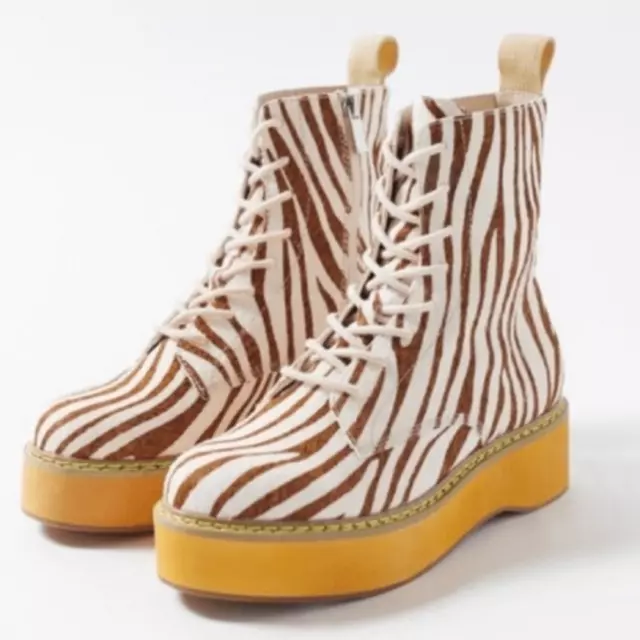 Urban Outfitters UO Limited Release Gemma Calf Hair Zebra Print Utility Boot 9