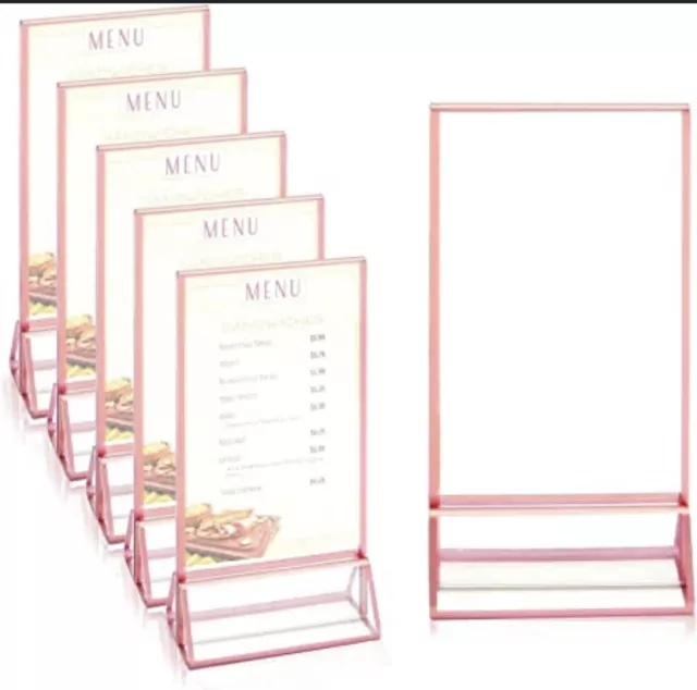 12 Plastic Table Stand Menu Sign Holder Wipeable Acrylic Perspex Counter Display