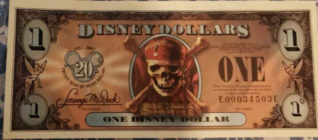 Disney 2007 $1 ONE DOLLAR DISNEYLAND PIRATES CARIBBEAN AT WORLDS END EMPRESS