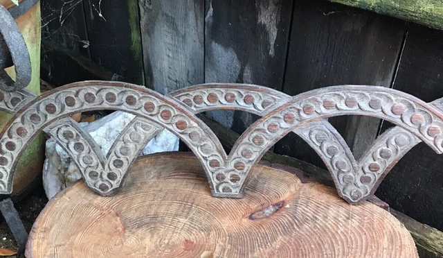 Antique CARVED OAK WOOD APPLIQUÉ plaque frieze furniture panel rail pediment