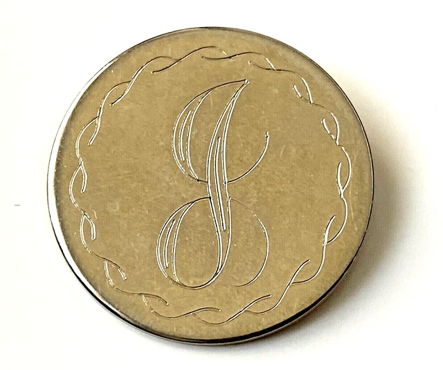 Broche Vintage Initiale 'G' Gravée Dorée 3,1 Cm | Bijou Ancien Occasion, Fabriqué En France