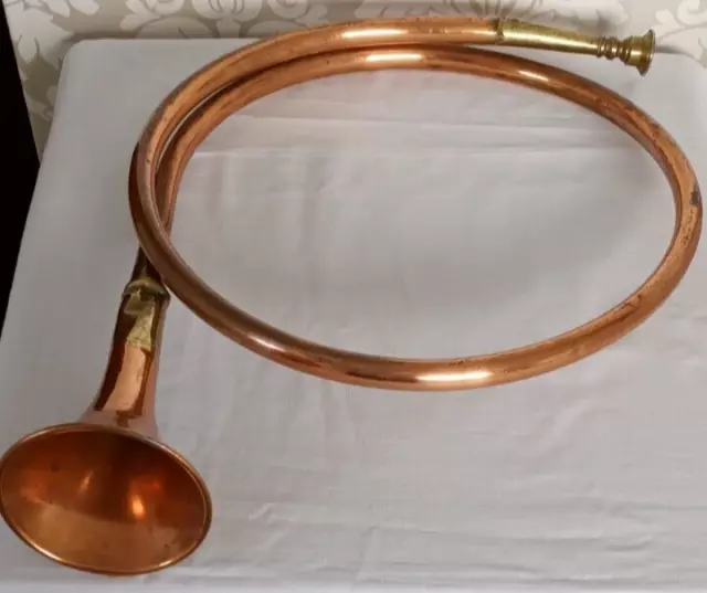 Vintage Collectable Brass/Copper Circular Hunting Horn Used but nice condition