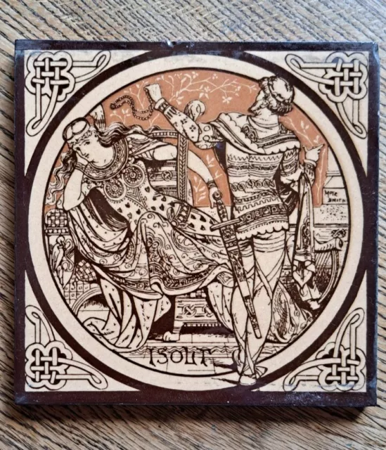 Antique Minton - Moyr Smith - Tennyson's Idylls Of The King Tile - Isolt.