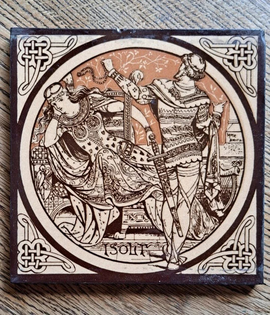 Antique Minton - Moyr Smith - Tennyson's Idylls Of The King Tile - Isolt.