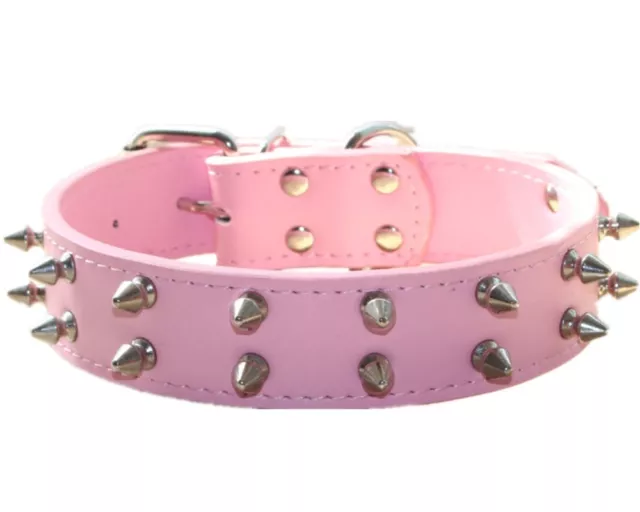 Medium Large Breed Dog Collar Leather Spiked Studded Dog Collar Pit Bull Terrier