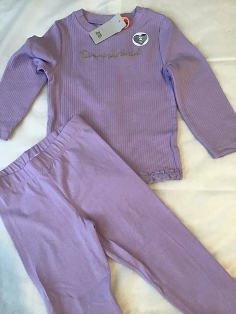 Set top a costine viola River Island mini ragazze età 2-3 anni nuovo con etichette 2