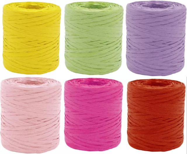 1m/0,04€) Paper Raffia 200m x 5mm Papierband Dekoband Bastelband Bastschnur