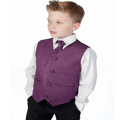 Boys Suits Black Purple 4 Piece Suit Wedding Page Boy Baby Formal Party Smart
