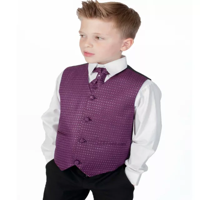 Boys Suits Black Purple 4 Piece Suit Wedding Page Boy Baby Formal Party Smart