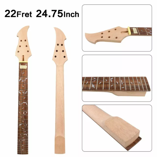 Electric Guitar Neck 22fret Rosewood Tree Vine Inlay Firebird Head DIY Guitar