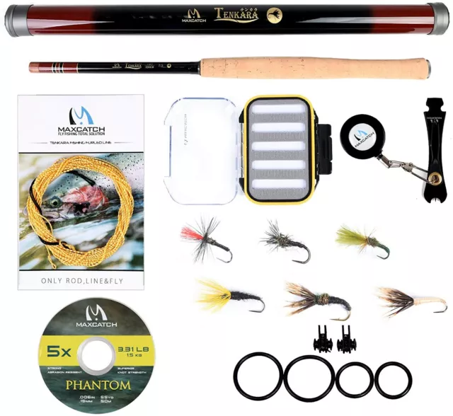 Maxcatch Tenkara Rod 10/11/12/13FT 7:3 Action Telescoping Rod Combo