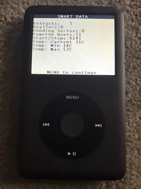 Apple iPod Classic 7th Gen 160GB  - Black Small Battery Bubble Under Screen VGC