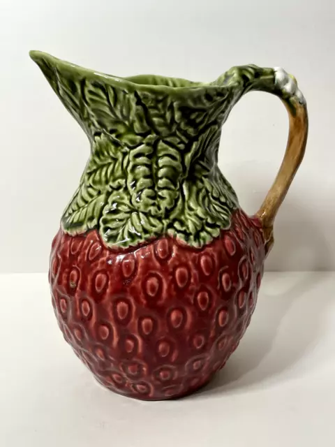 Olfaire Made In Portugal Strawberry Pitcher  Beautiful 9 1/2" Tall