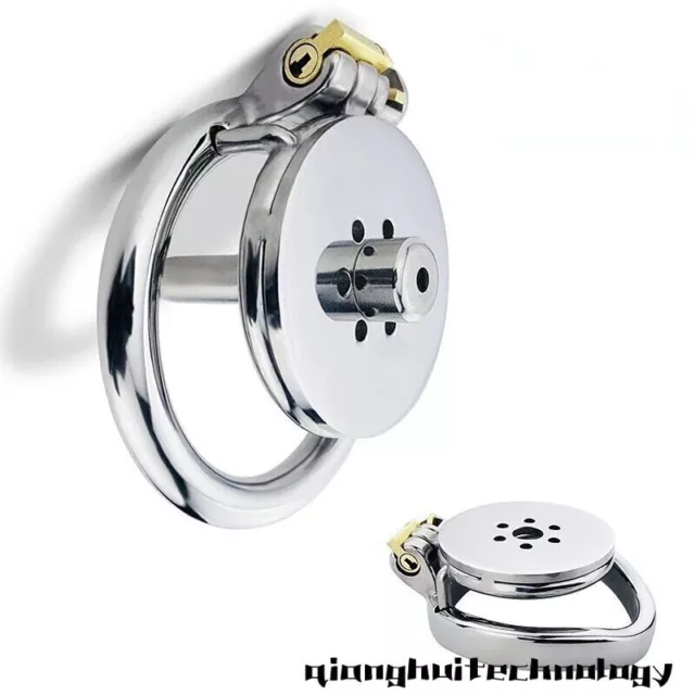 New Stainless Steel Small Flat Plate Male Chastity Cage Wearable Restraint Cage