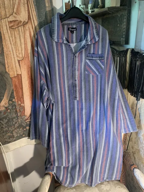 Camicia da notte uomo XL vintage cotone spazzolato distintivo 52 chestx38 pollici lgth