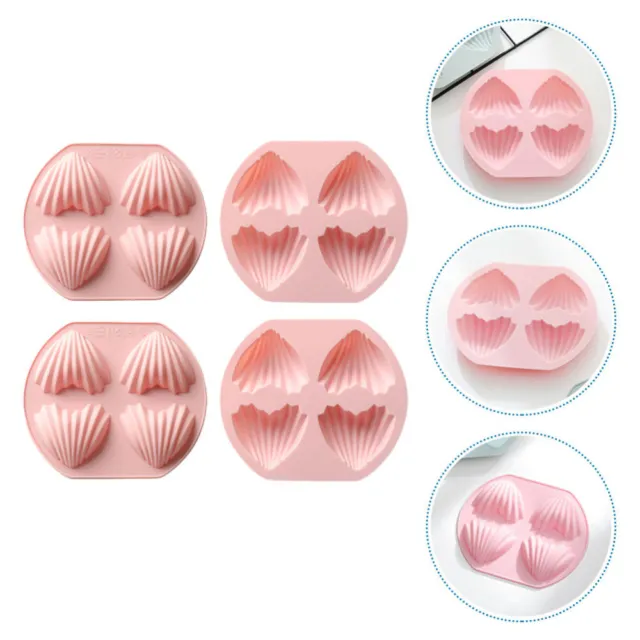4 Pcs Love Mold Silica Gel Heart Candle Silicone Baking Pan