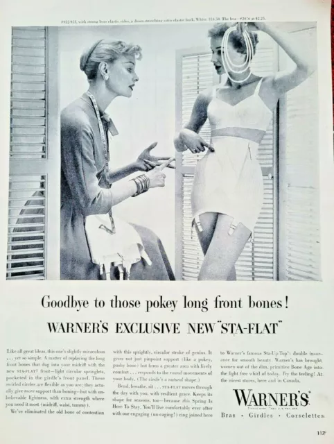 1955 WARNERS CORSET GIRDLES BRAS Young Woman in Lingerie = Vintage Print AD  $8.99 - PicClick