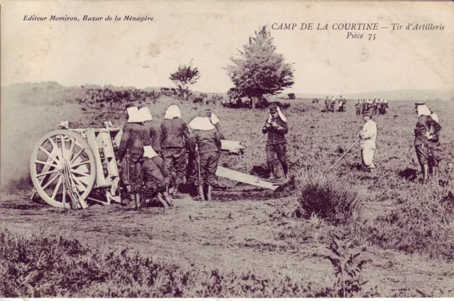 B3258+ Cpa Carte Postale Ancienne  Camp De La Courtine  Tir D' Artillerie