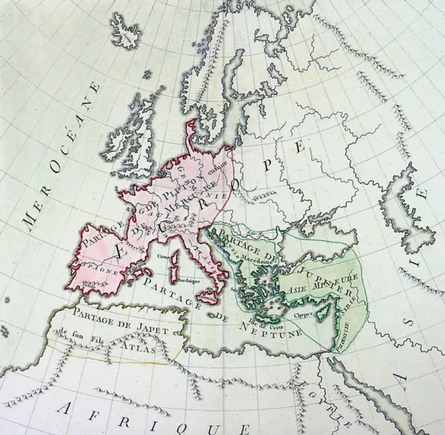 1780 Brion De La Tour Large Antique Map of Europe & Africa - Geomerites 2