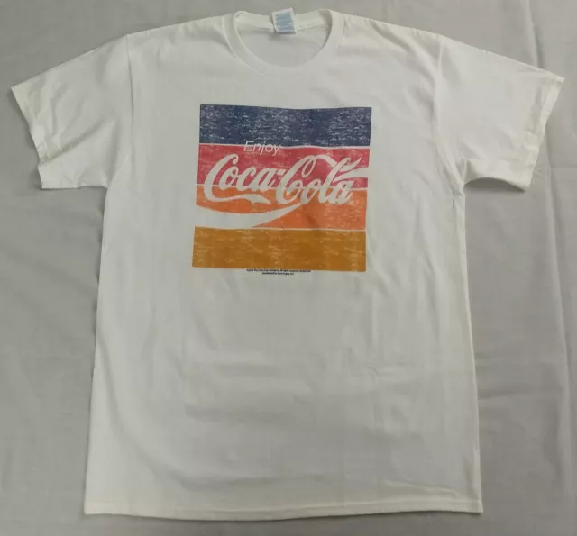 Enjoy Coke Coca-Cola White Distresssed Mens T-Shirt