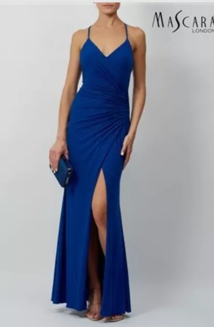 Mascara Mc186067 size 14 blue navy Evening dress sparkle jersey BNWT