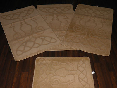 Romany Gypsy Nettoyage Nouveau 2018 Mer Chevaux Design Set complet de 4 Gris Tapis/Tapis 