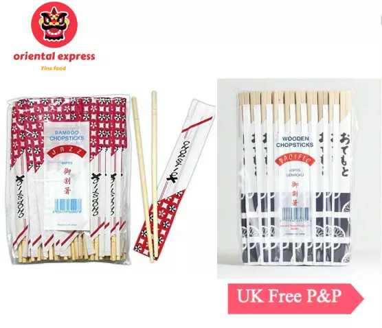 40 Pairs Disposable Chopsticks  Wooden Bamboo Individually Wrapped, For Party