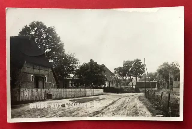 Foto AK WOOSMER in Mecklenburg um 1936 Strassenpartie aus dem Ort  ( 95727