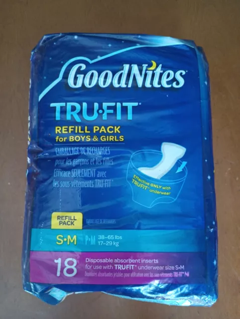 New GoodNites TruFit Refill pack for boys&girls S•M 16 Count