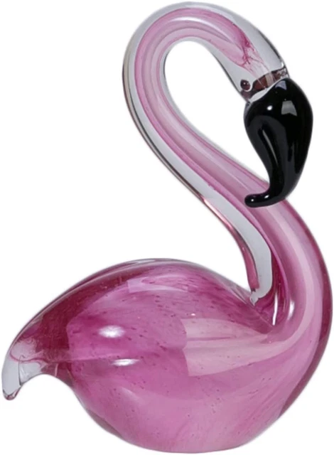 Beachcombers Sitting Flamingo Glass Art Pink