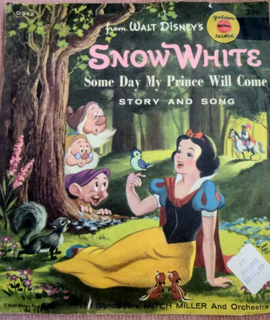 WALT DISNEY SNOW WHITE "Some Day My Prince Will Come" GOLDEN RECORD 45 Rpm VG+