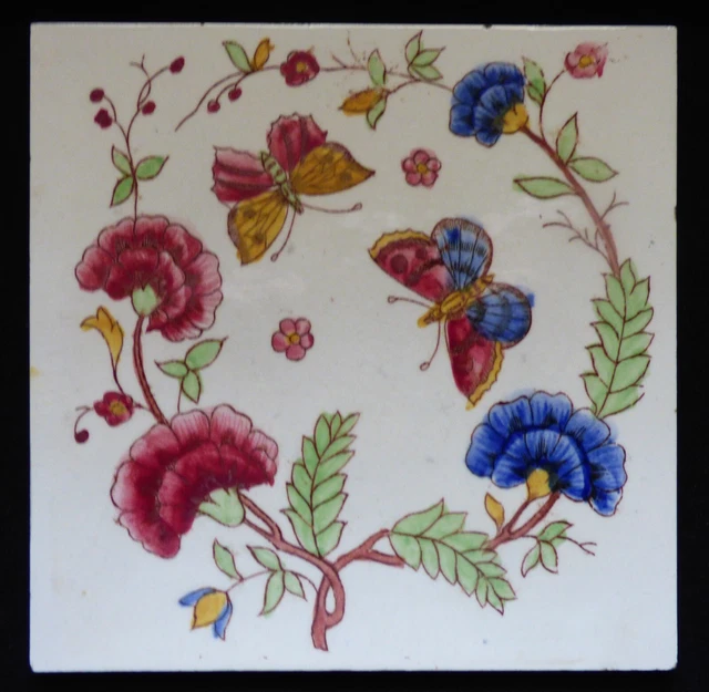 ° MINTON pattern RAREst Art Nouveau Tile Jugendstil Fliese Carreau SARREGUEMINES 3