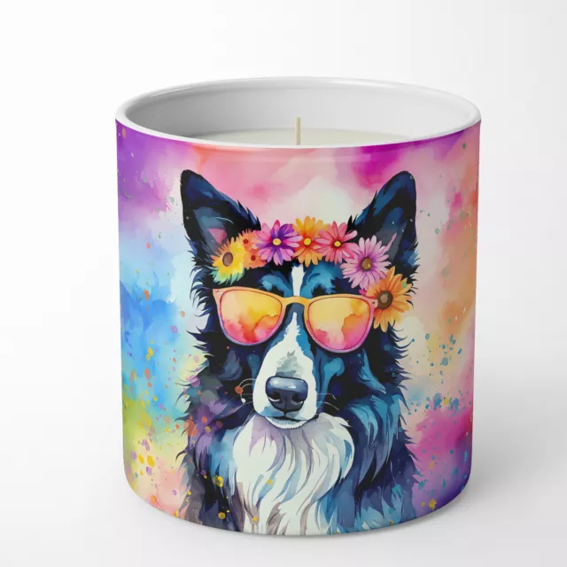 Border Collie Hippie Dawg 10 oz Decorative Soy Candle DAC2466CDL
