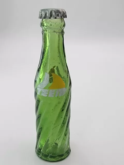 Vintage Teem Soda Drink Mini Miniature  3" Glass Bottles