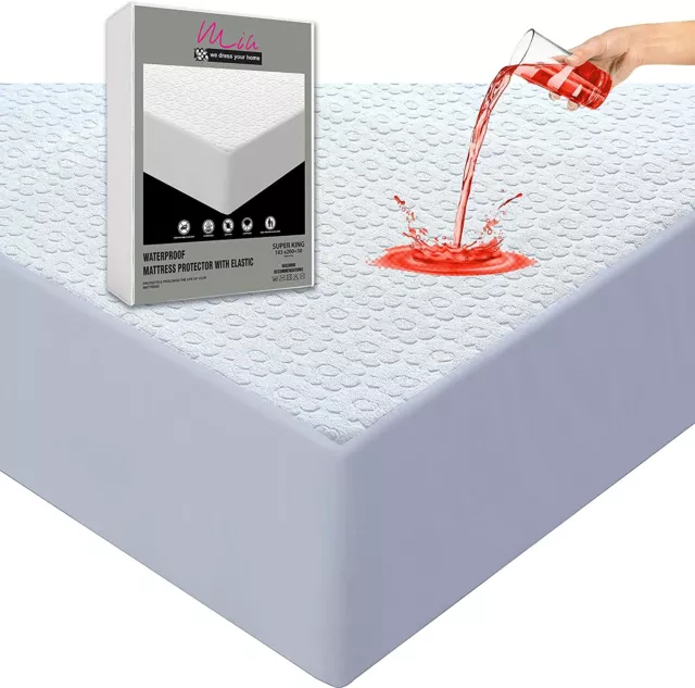 Luxus Matratzenschutz Wasserdicht Lärmfrei Spannbettlaken Einzel Doppelbett