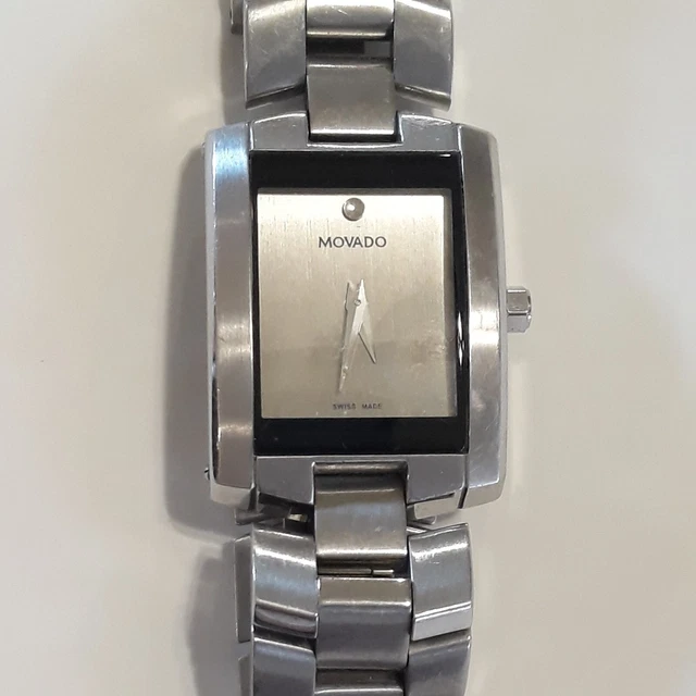 Movado Watch 84-A1-1431 Eliro Matte Silver Rectangle Swiss Quartz Steel