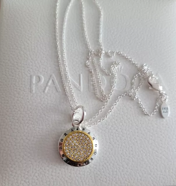 Pandora Signature Pave & Beads Pendant & Necklace * RETIRED * | PANDORA |  BeCharming.com