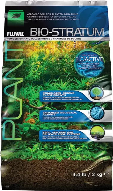 Sustrato de grava de acuario bio estrato fluval para el crecimiento de plantas acuáticas 4,4 libras nuevo