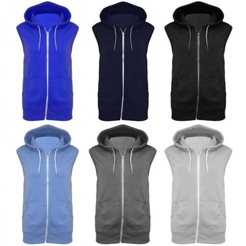 Bambini senza Maniche Felpa con Cappuccio Casual Cerniera Gilet Giacca Maglione