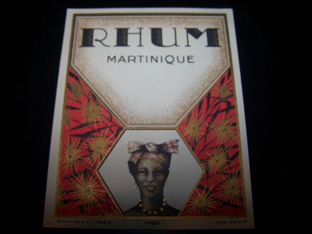ANCIENNE ETIQUETTE RHUM NATUREL DES COLONIES FRANCAISES LABEL OF RUM