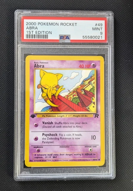 POKEMON TCG: 2000 Team Rocket 1st Edition Abra (49/82) PSA 9 EUR 29,23